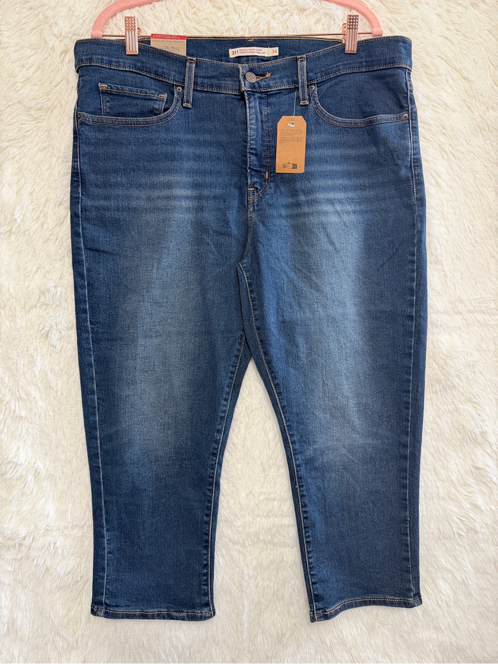 Levi's Womens 311 Shaping Skinny Capri Jeans Size 34 Medium Wash Stretch Denim